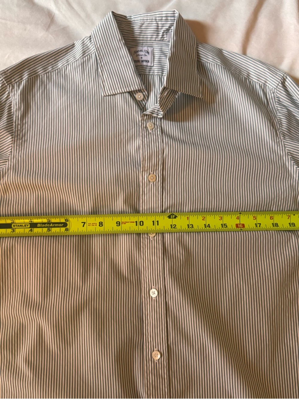 Todd Snyder MiUSA Slim Fit Men's Striped Dress Shirt - White & Gray
